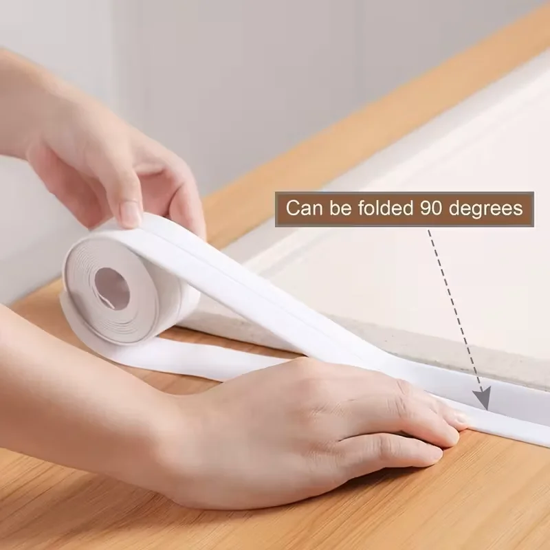 Self adhesive waterproof and anti mold sealing strip, heavy-duty bathroom and kitchen sealing tape, no tools required