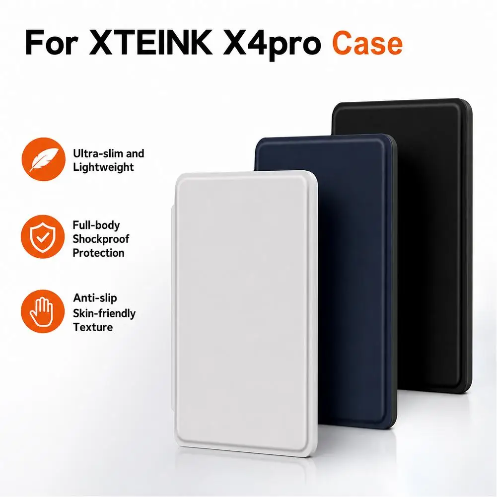 For XTEINK X4 Pro Protective Case E-Reader Magnetic PU Leather Matte Anti-Fingerprint Anti-Scratch Ultra Slim Portable Cover