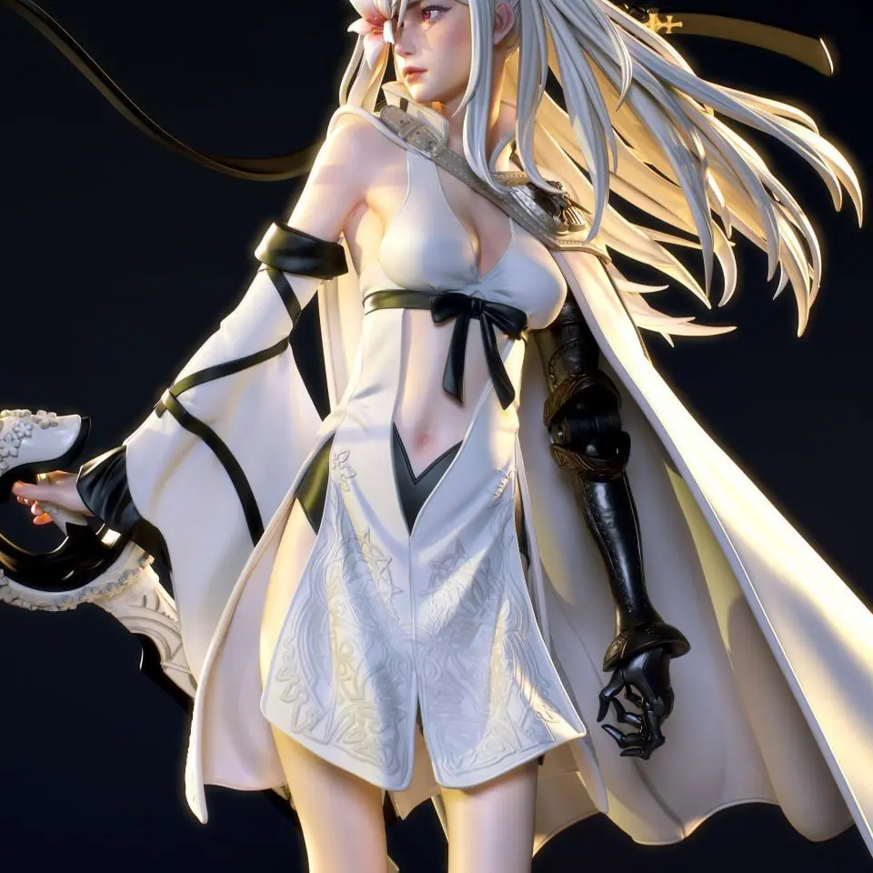 14cm Dragon's Back Knight Resin White Blank Model 3D Printed DIY Coloring Self-assembly Miniatures Figurines Decoration Crafts