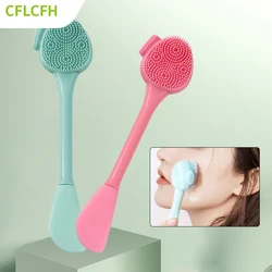 Facial Silicone Brush Face Massage Cleaning Tool Double Sided Exfoliator Pore Blackhead Removal Cleanser Skincare Brushes