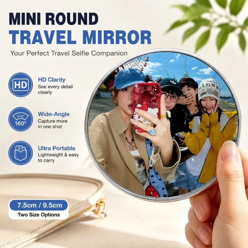 Miroir Convexe Rond Portable, Accessoire de Prise de Vue Grand Angle, Fait Main, pour DIY, Voyage, Photographie Créative en Extérieur