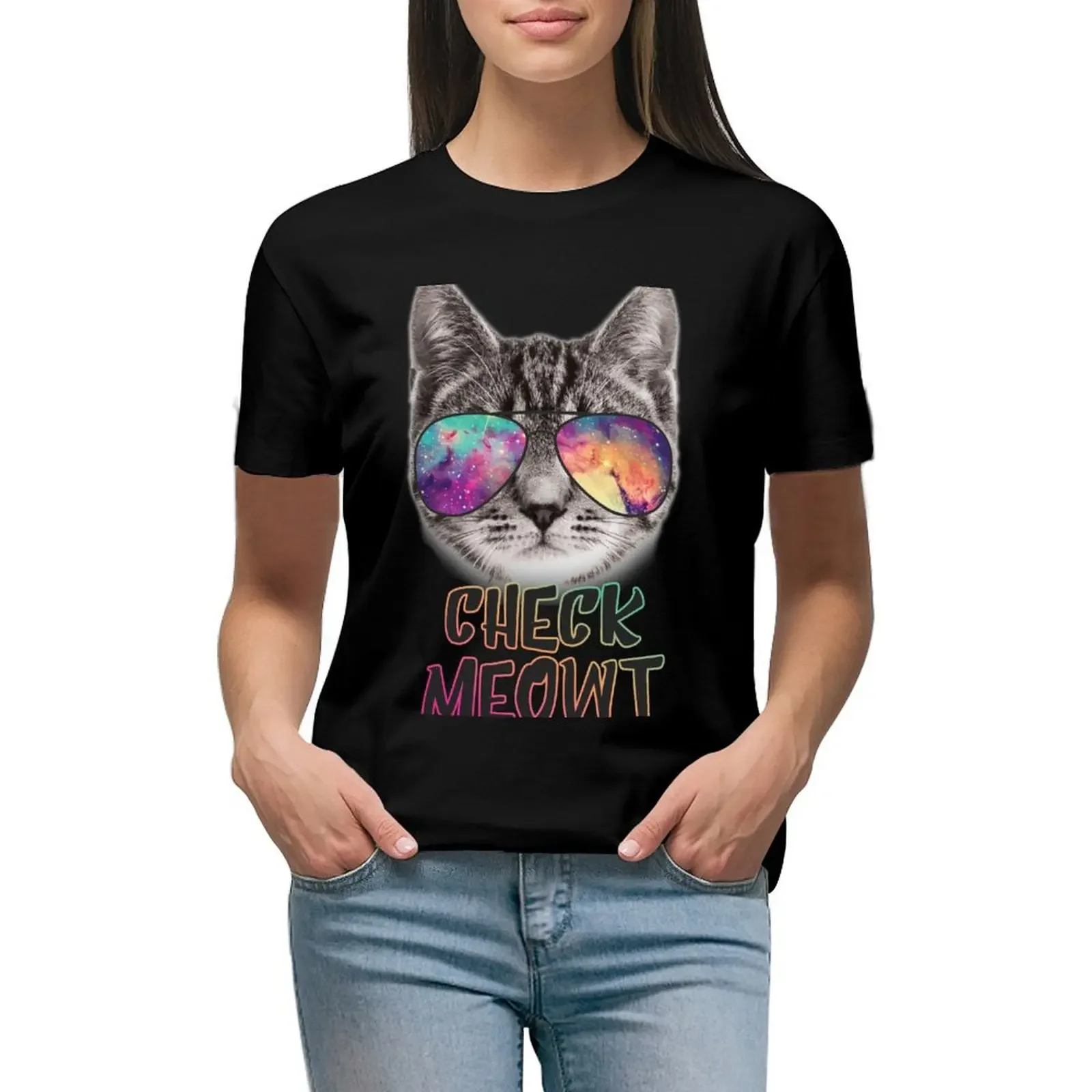 

Check Meowt T-Shirt quick-drying korean fashion Female clothing Aesthetic clothing Women clothes