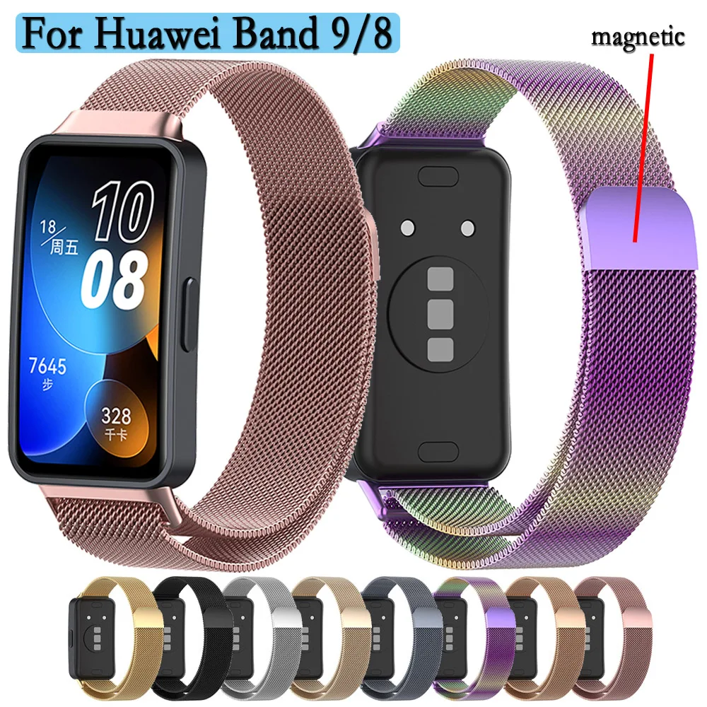 

Ремешок «Миланская петля» для Huawei Band 9 /8, сменный магнитный браслет для смарт-часов, Аксессуары для браслета