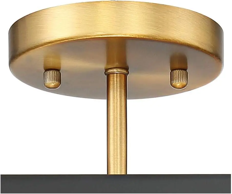 Possini Euro Design Beni Industriële Rustieke Boerderij Plafondlamp Semi Flush-Mount Armatuur 20 "Breed Antiek Bronzen Goud 6 Open