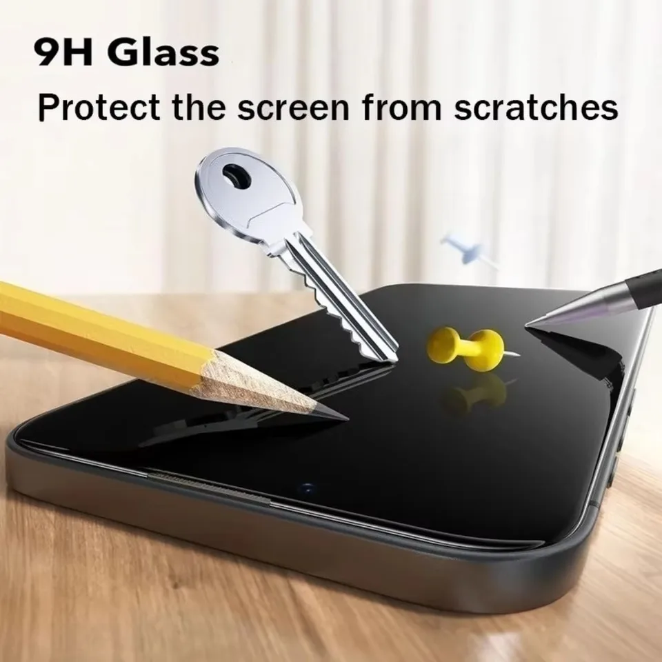 2 piezas protector de pantalla de cobertura completa 9D para iPhone 17/16/15/Pro Max/17e/16e/Air/15/14/Plus/14/13/12/Pro, vidrio templado a prueba de rayones 4