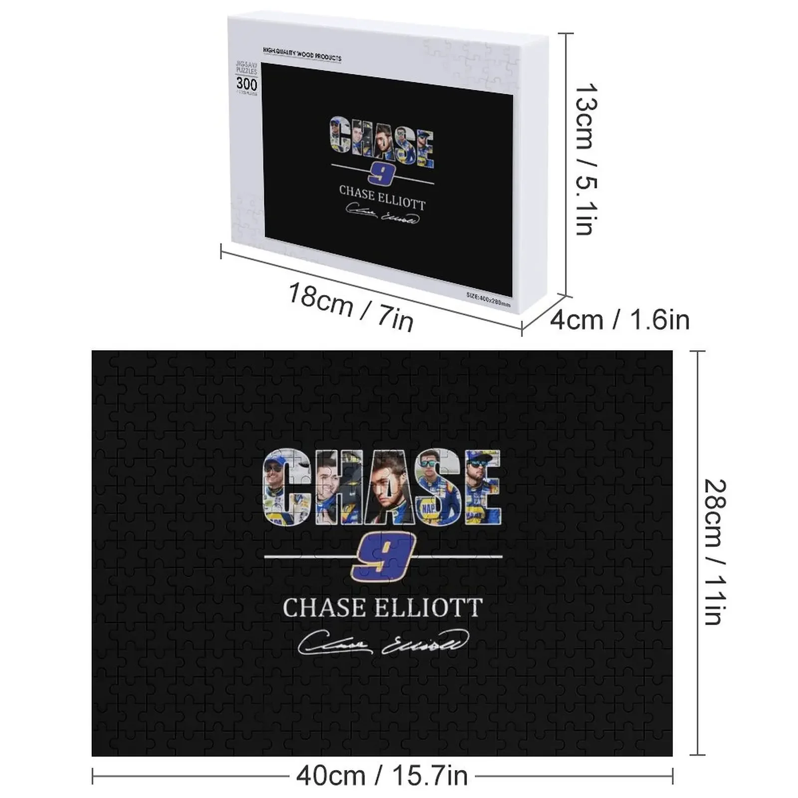 هدايا Chase 9 Chase Elliott Signature للمعجبين، للرجال والنساء، أحجية الصور المقطوعة هدية عيد الميلاد