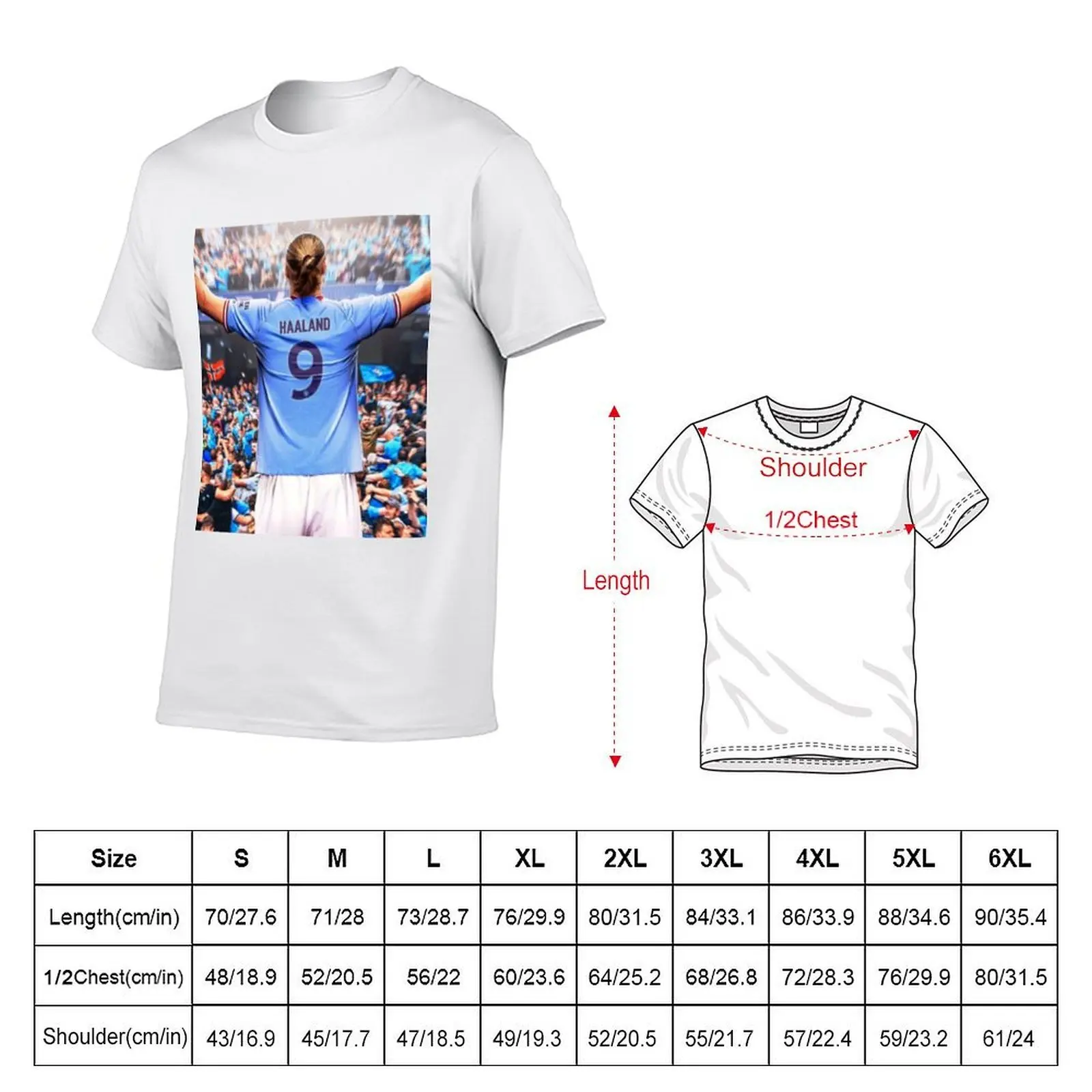 Haaland backside wallpaper T-Shirt black cotton t-shirt plain for man package funny t shirts dark humor T-Shirt