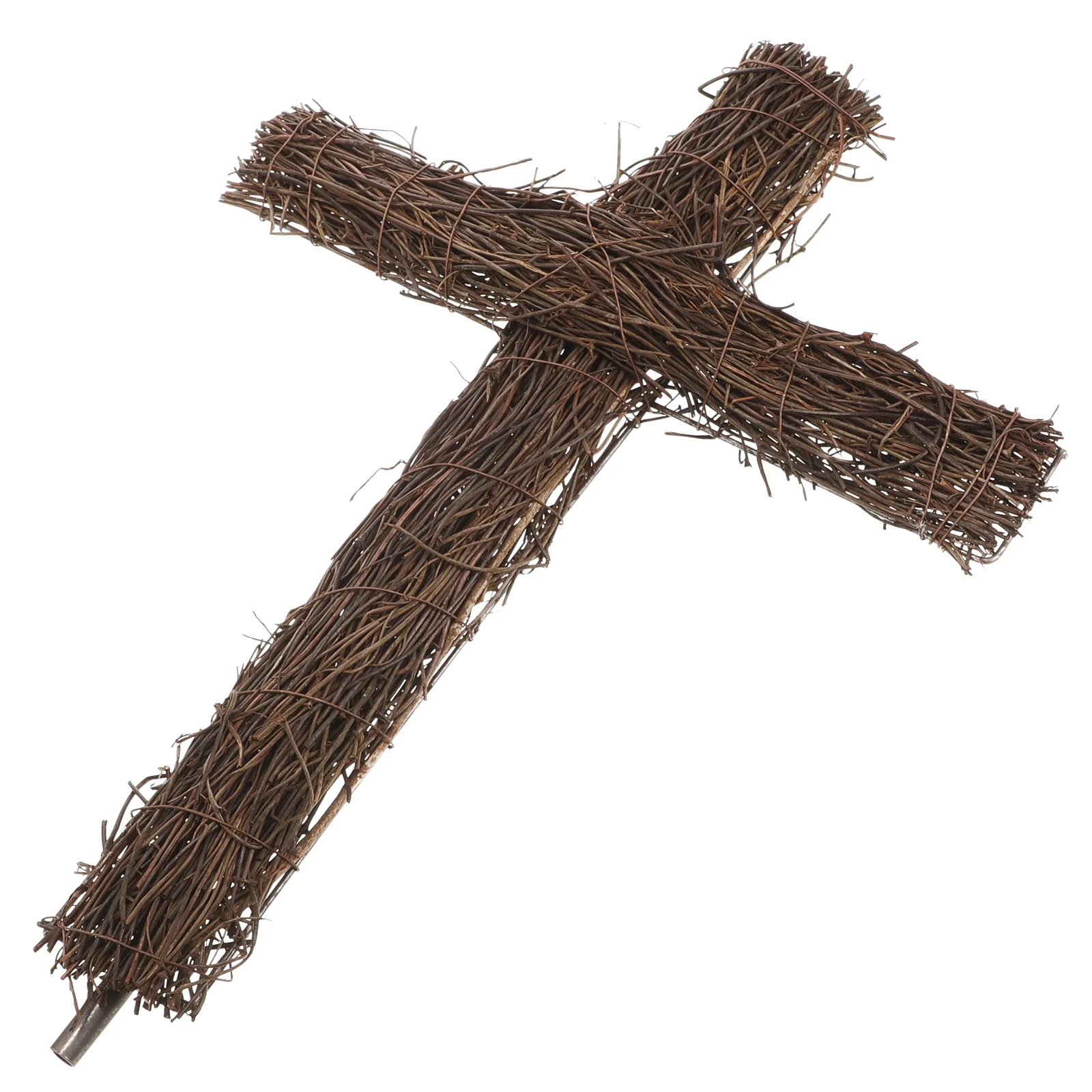 พวงหรีด Grapevine สําหรับงานฝีมืออีสเตอร์หวาย Crosses คริสต์มาสดอกไม้ตกแต่ง Garlands ทอ Stake ที่ยังไม่เสร็จ