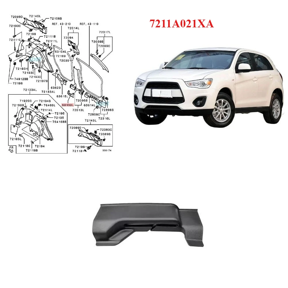 

1 Piece Interior Center Pillar Cover for Outlander CW Door Inner Pillar Cap for ASX GA Door Inner Screw Cover L or R 7211A021XA