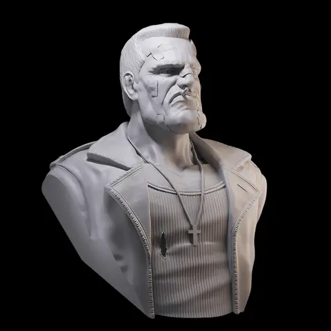 1: 10 Die Casting Resin Model Assembly Kit, GK， Resin Male Bust, Unpainted, Needs To Be Assembled (65mm)