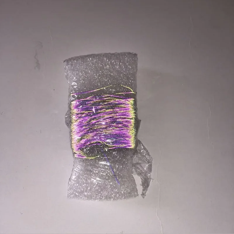 0.5mm Colorful Rainbow Reflective Thread Flat Silk Thread DIY Clothes Bag Garment Webbing Reflection Material