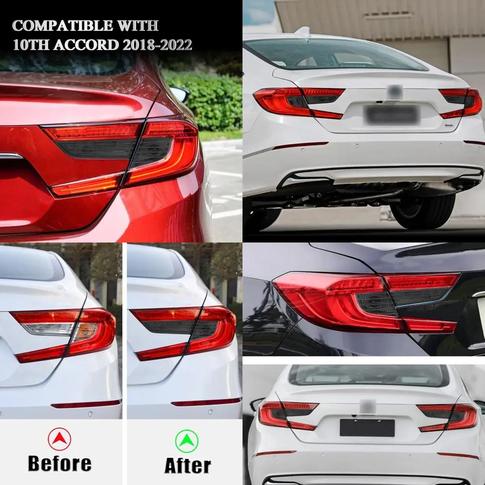 

Vinyl Smoke Tint Turn Signal Reverse Light Films Compatible with Honda 10th Accord 2018-2020 PreCut Car Tail Light Transmission