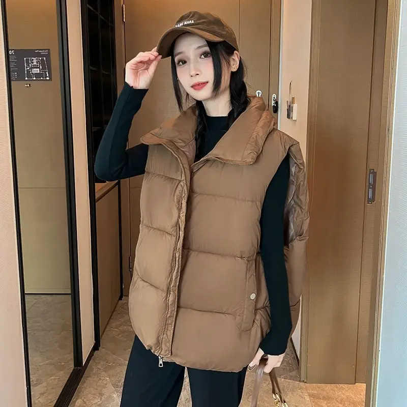 Gilet corto in cotone da donna nuovo autunno inverno 2025 gilet in cotone femminile comodo e allentato giacca da donna alla moda senza maniche