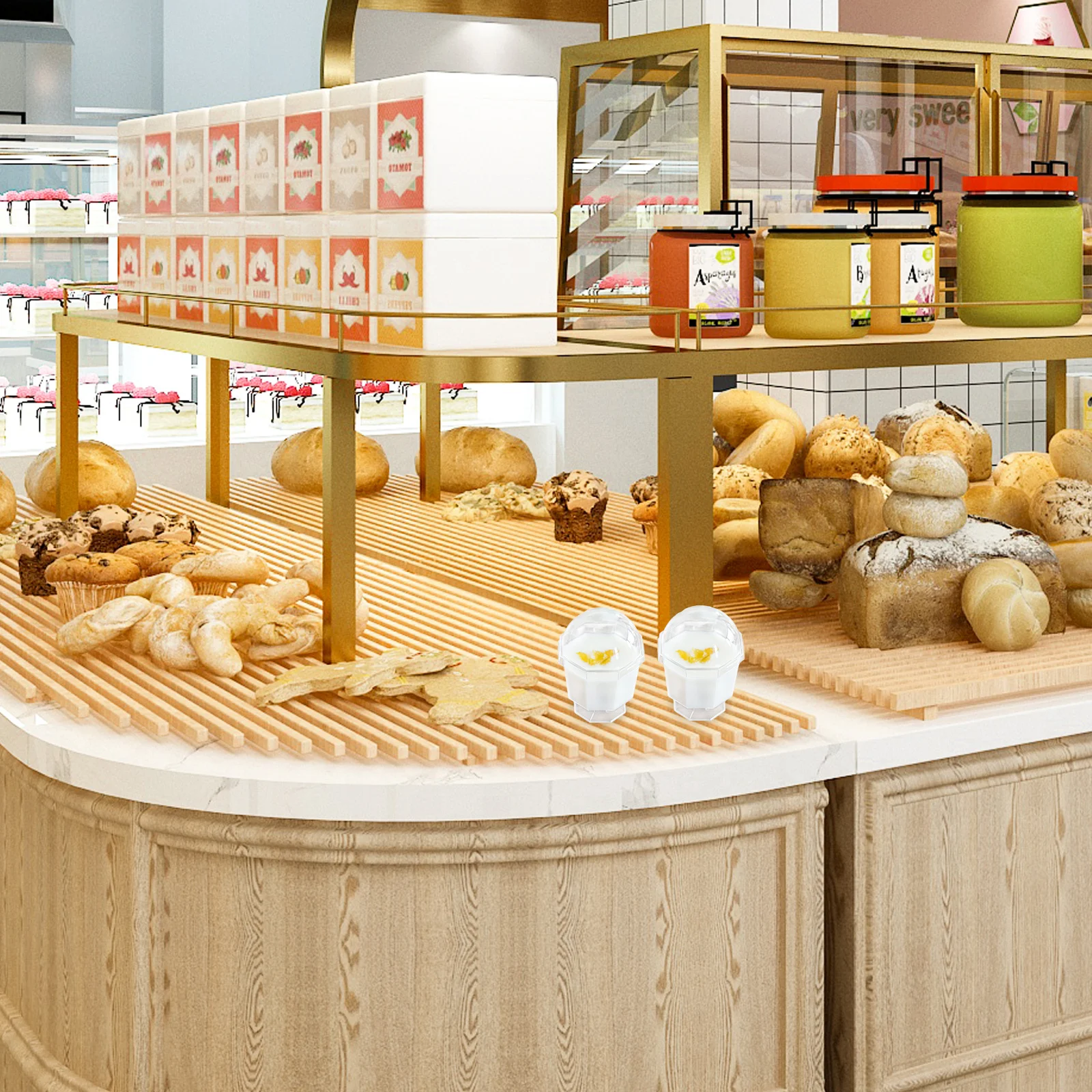 

10Pcs Disposable High Foot Cups Thick Heat Resistant Dessert Containers Fast Heat Conduction Suitable for Coffee Milk Tea Shops