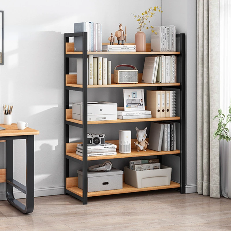 

Nordic Metal Bookshelf for Living Room Furniture Modern Minimalist Wrought Iron Cabinet Household Wood Shelving Student Bookcase