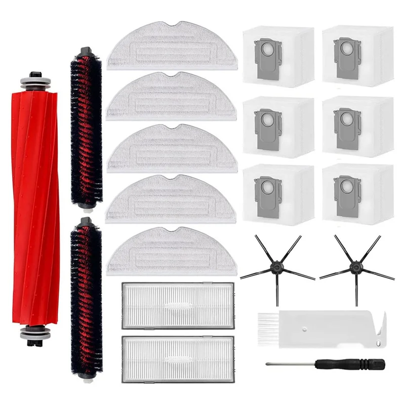 

A55X-For Roborock S7 Maxv Ultra/S7 Pro Ultra Vacuum Cleaner Main Side Brush Hepa Filter Mop Cloth Dust Bags Spare Parts