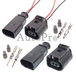 1 Set 2 Hole 1J0973802 1J0973702 AC Assembly Auto Water Temperature Sensor Waterproof Wire Harness Socket For VW