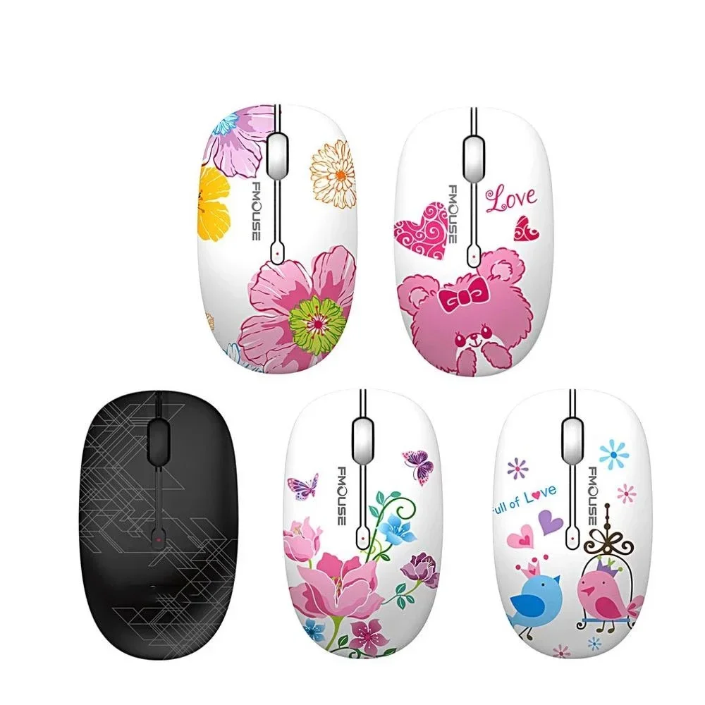Wireless Mouse 2.4G Portable Silent and Ergonomic Mice for PC Mac Laptop Office Supplies Butterfly Flowers Exquisite Appearance
