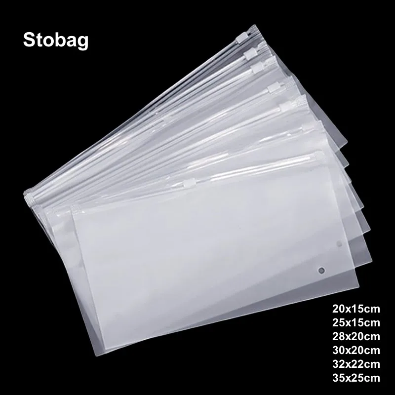 

StoBag 10pcs Transparent Plastic Clothes Packaging Zipper Bag Travel Shipping Sealed Clear Underwear Socks Storage Home Reusable