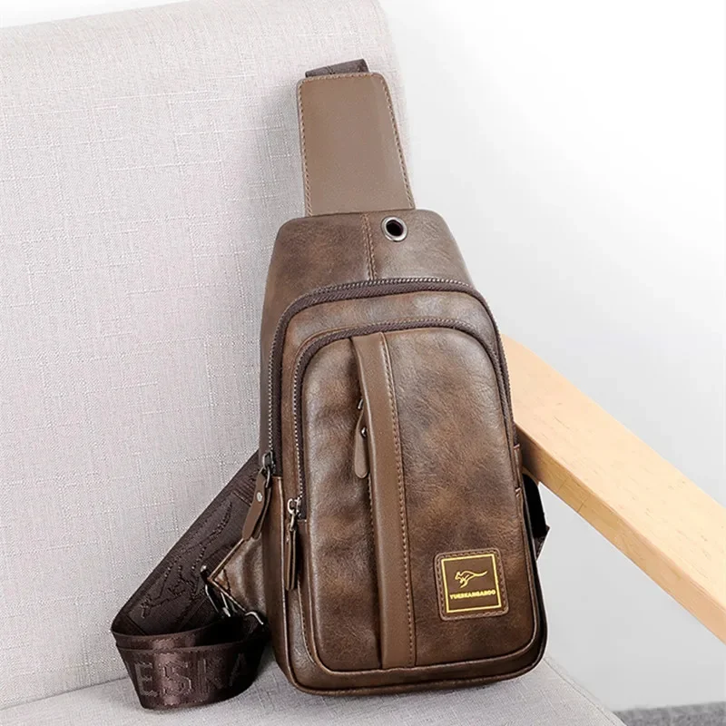 Bandolera Vintage de cuero genuino para hombre, bolso de hombro de gran capacidad para viaje, senderismo y negocios