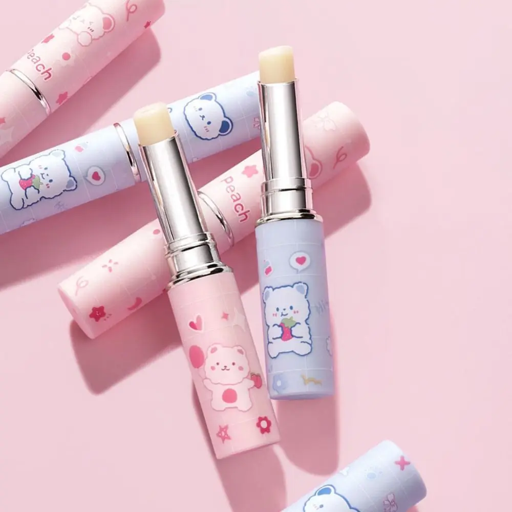 Cosméticos hidratantes para labios que se decoloran, bálsamo labial Natural de gelatina, taza antiadherente hidratante, lápiz labial con sabor a fresa y melocotón para mujer