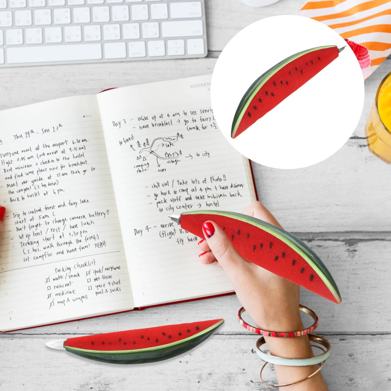 

6Pcs Fruit Shaped Ballpoint Pens Blue Ink Creative Smooth Writing Pens for School Office Party Gifts Decorative Writing