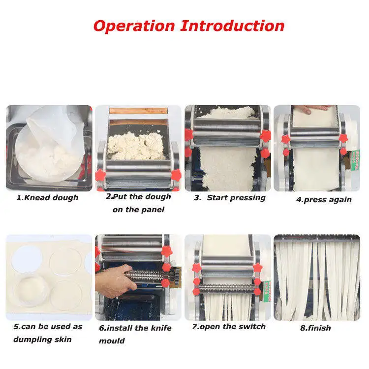 Automatic Electric Noodle Making Machine Pasta Maker Dumpling Skin Noodle Cutter Dough Roller Noodle Cutting Machine