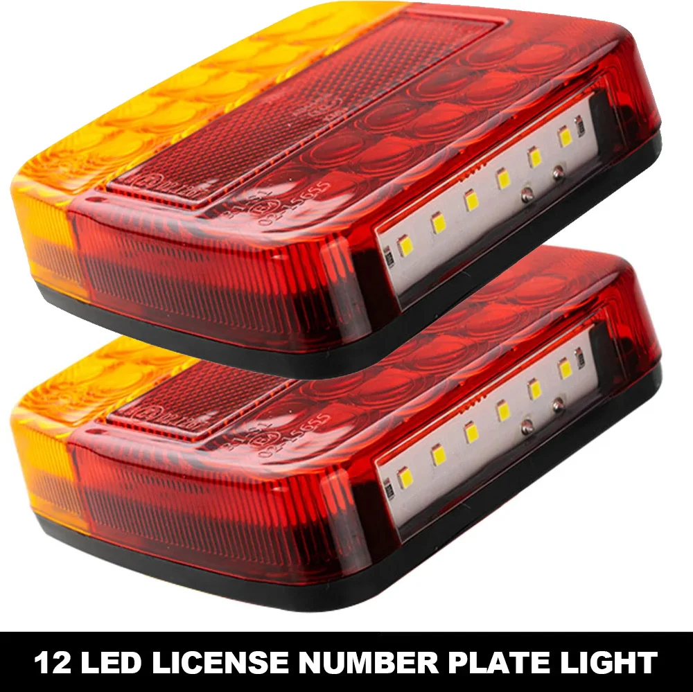 1/2pcs Rear Tail Lights Brake Stop Car Truck LED Rear 12V Lights Rear Lamp Waterproof Tailight Warning Parts for Trailer Caravan