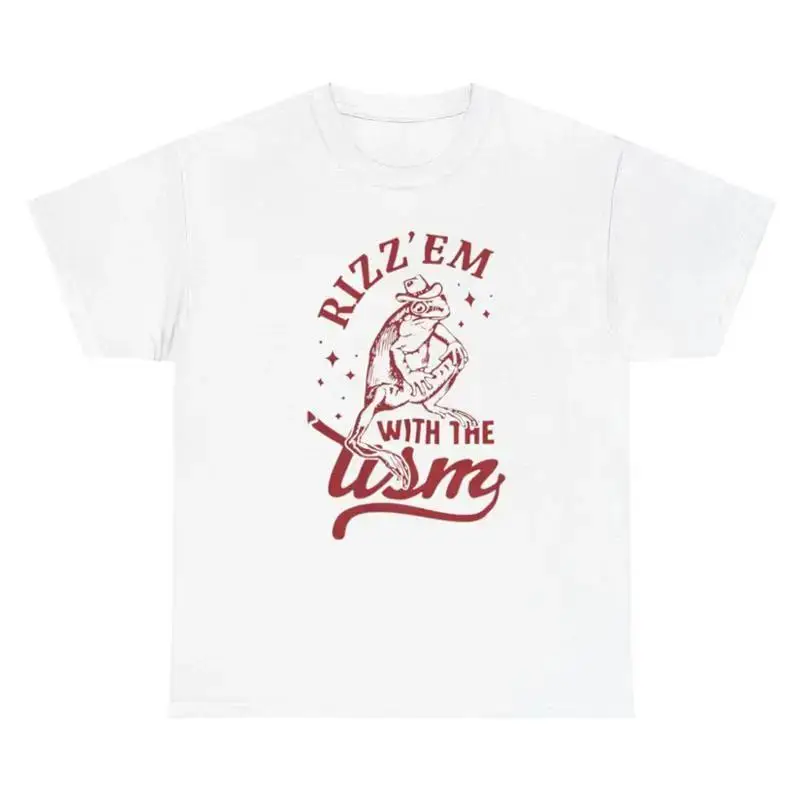 Rizz Em With The Tism Funny Meme Western Creative Unique Autism Relatable Tee