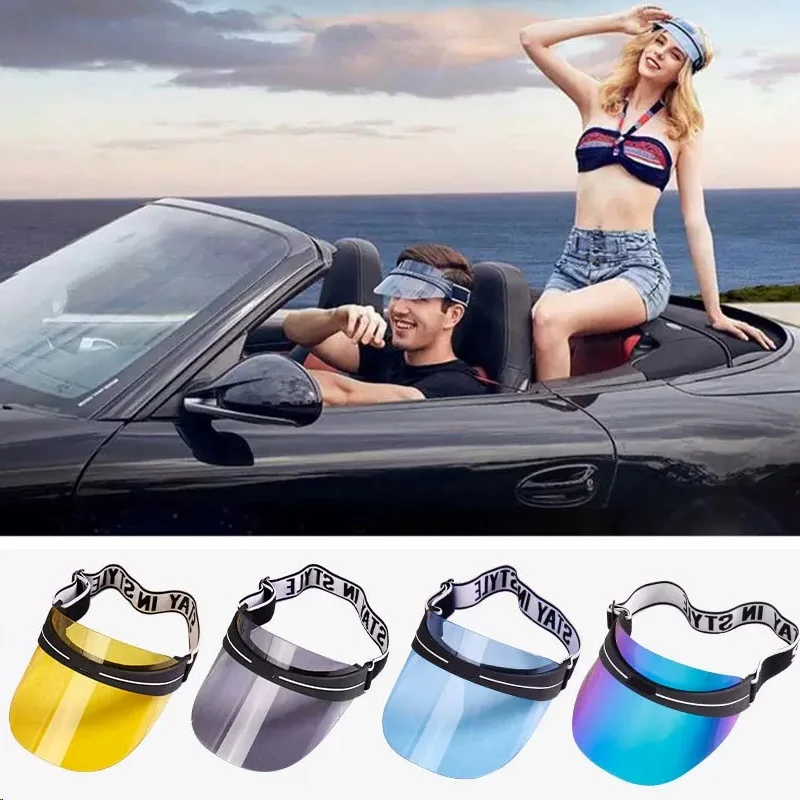 

Colors Clear New Golf Cap for Running Driving Adjust PVC Breath Empty Top Caps Sun Visors New Outdoor Sport Sunshade Hat Unisex