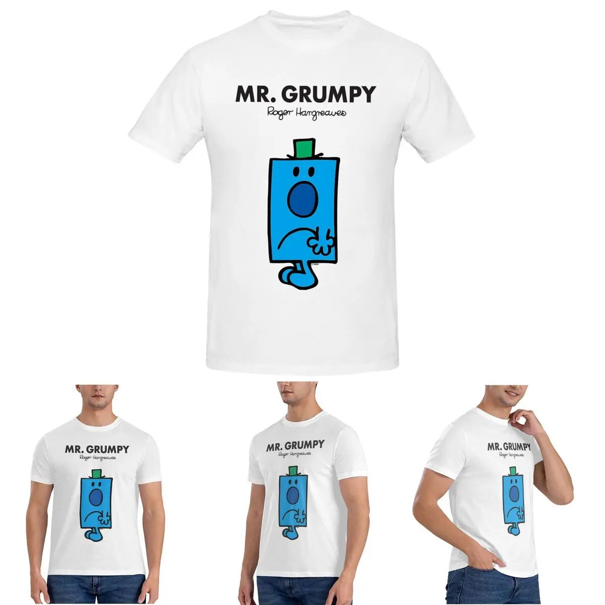 

Мужская футболка Mr. Grumpy, хлопковые футболки больших размеров, мужская летняя одежда с короткими рукавами и круглым вырезом, топы S-6XL