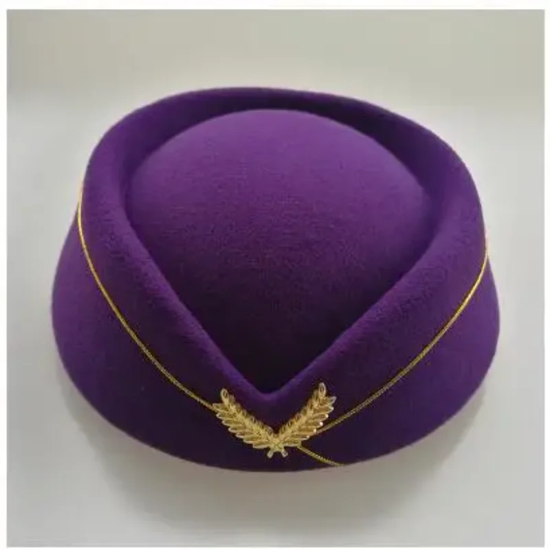 Flight Attendant Hat Stewardess Cap Women Fedors Winter Airline Work Perform