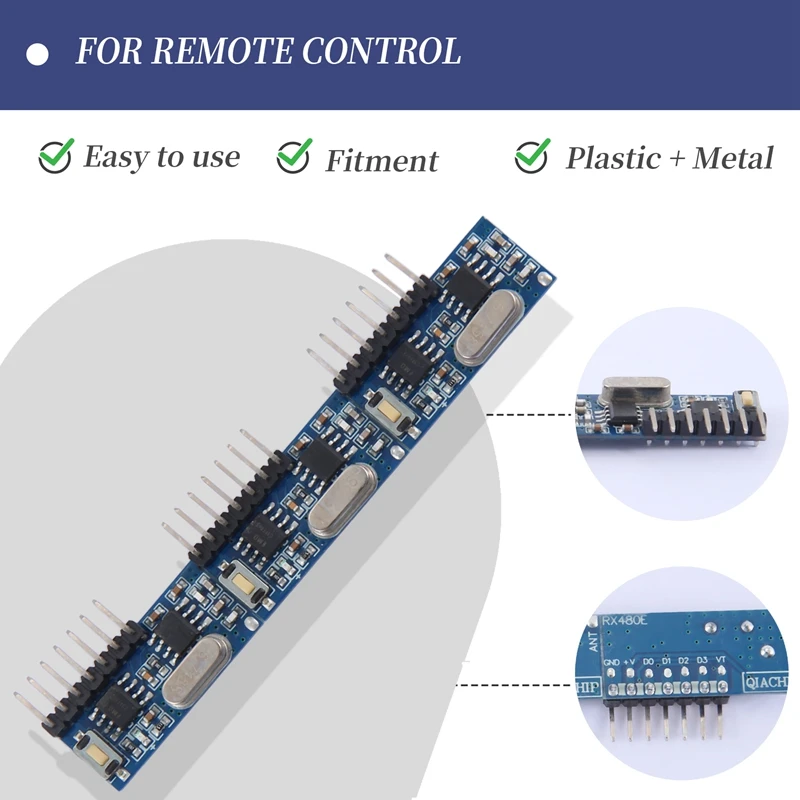 Wireless RX480E-4WQB 433Mhz RF Module Transmitter And Receiver 3 Sets 4 Channel Output Link Kit For Remote Control