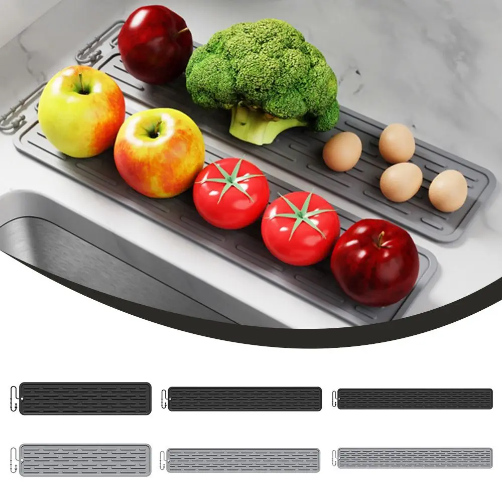 

Моющийся длинный нескользящий коврик, многофункциональный дизайн, силиконовая сливная подушка, подушечки для раковины, предотвращающие попадание воды, сушилки для посуды