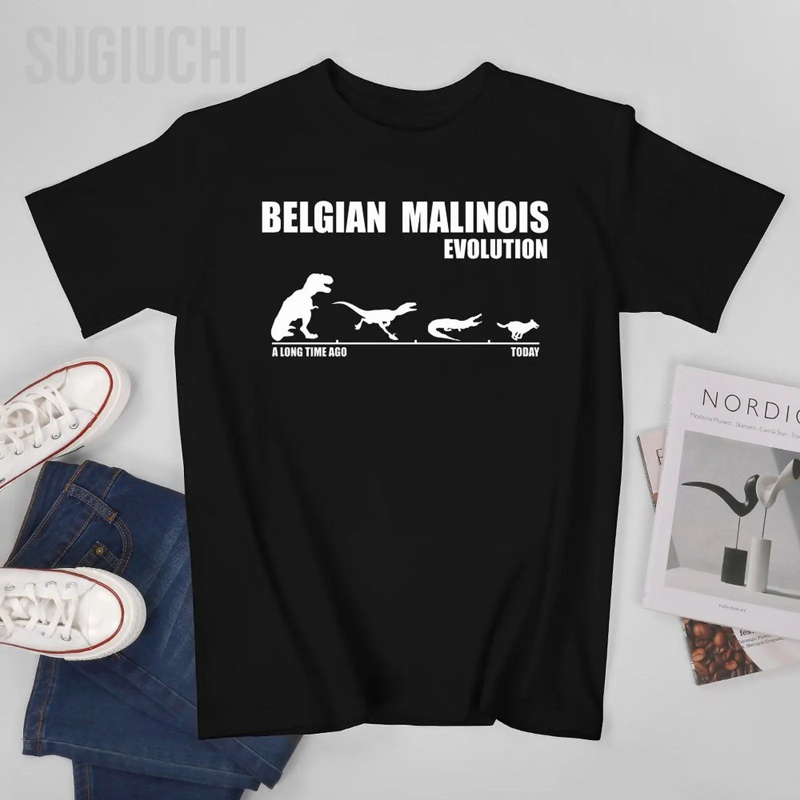 Unisex Men Belgian Malinois Evolution - Maligator Maliraptor Tshirt Tees T Shirts Women Boys 100% Cotton T-Shirt