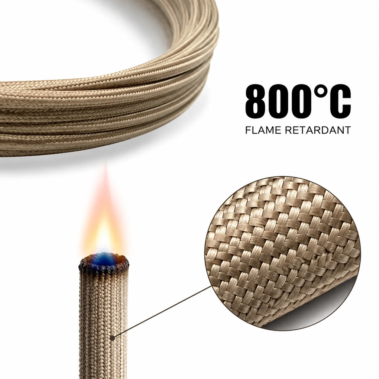 1/2/3/5/10M 800 Degree Glass Fiber Tube ID1-30mm Teat Treatment Furnace Hydraulic Oil Pipe Anti Scald Protective Sleeve.