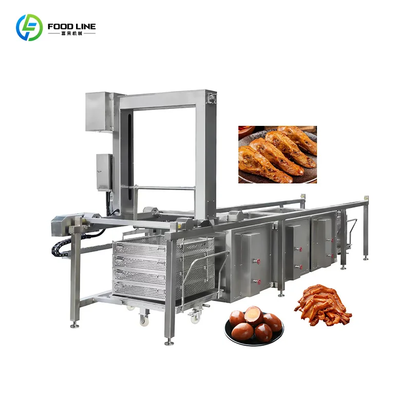 Túnel de Cocción Continua para Carne, para Pies de Pollo, Cuello de Pato y Pollo en Salsa de Soja, Procesamiento Comercial de Alimentos, Personalizable
