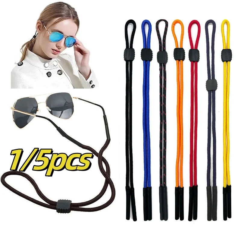 1/5 Stück Sport-Brillenband Sonnenbrillenhalter für Männer und Frauen Brillenhalterung mit Verstellbaren Schnallen Lesebrillenkette