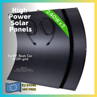 Flexible Solar Panel 480W (240Wx2) ETFE Coated Monocrystalline 12V Battery Charger for RV Boat Car Camping Off Grid, IP67