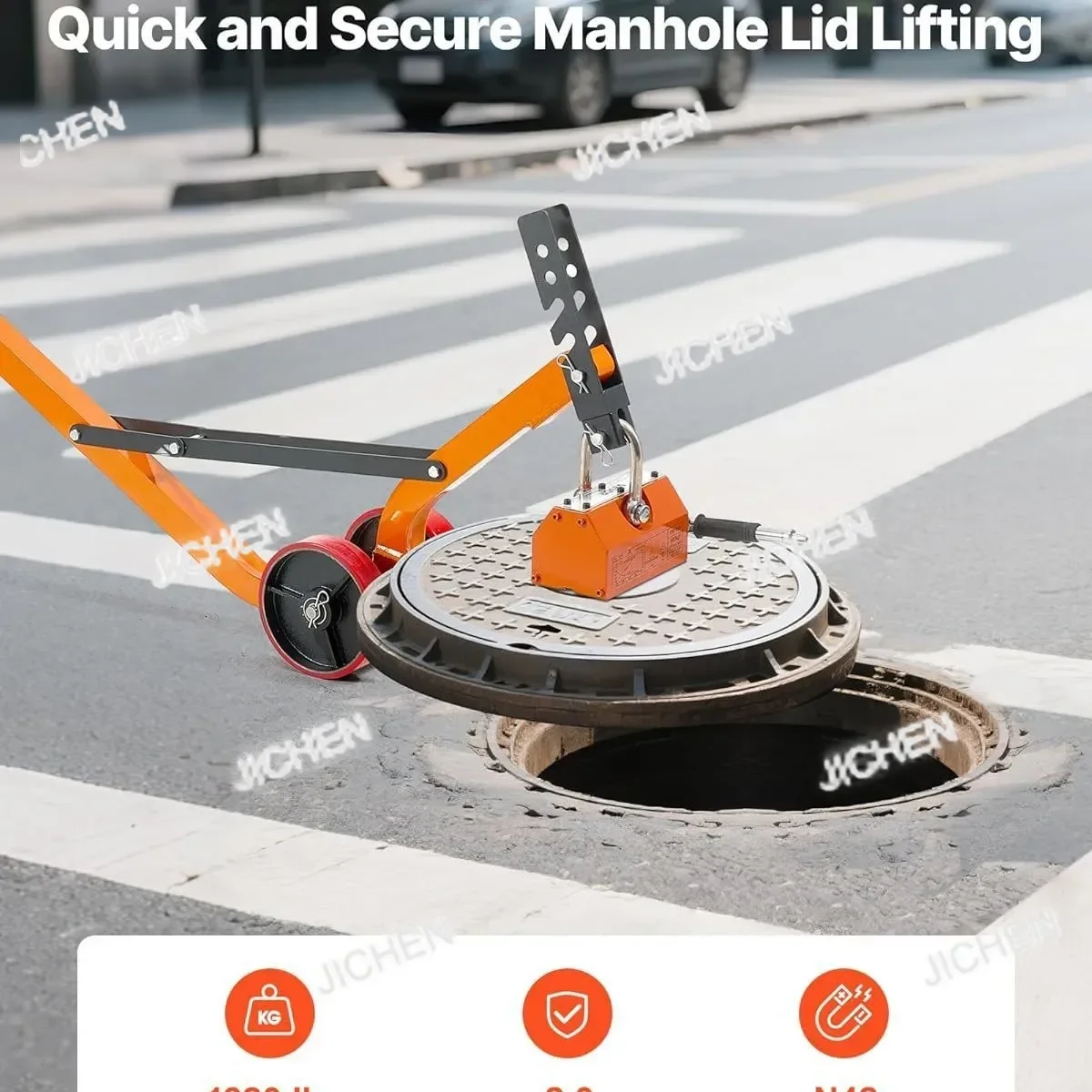 

Подъемник с магнитной крышкой HZ, 120 фунтов (около. 598,7 кг) Емкость тяги, сталь