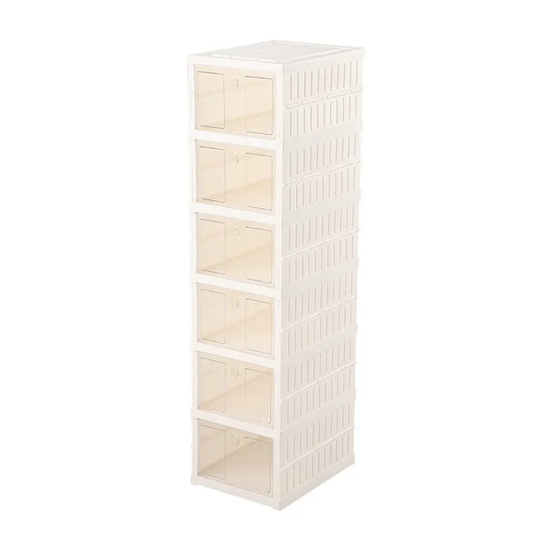 Shoe rack, multi-layer shoe cabinet at the door of the home, folding and pulling the shoe storage artifact, easy to install