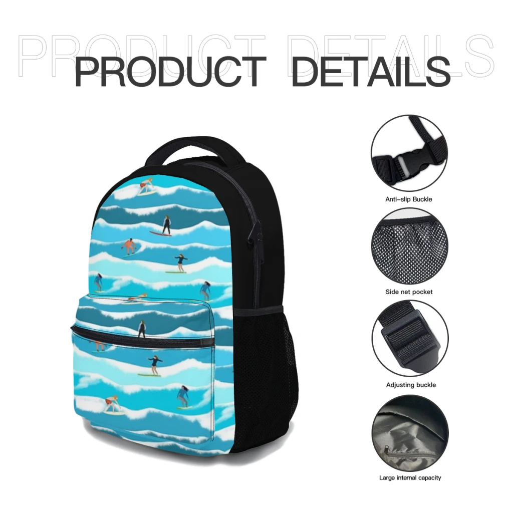 South West Surfers New Female Fashion girls High Capacity Waterproof College Backpack Trendy Girls Laptop School Bags 17inch ﻿