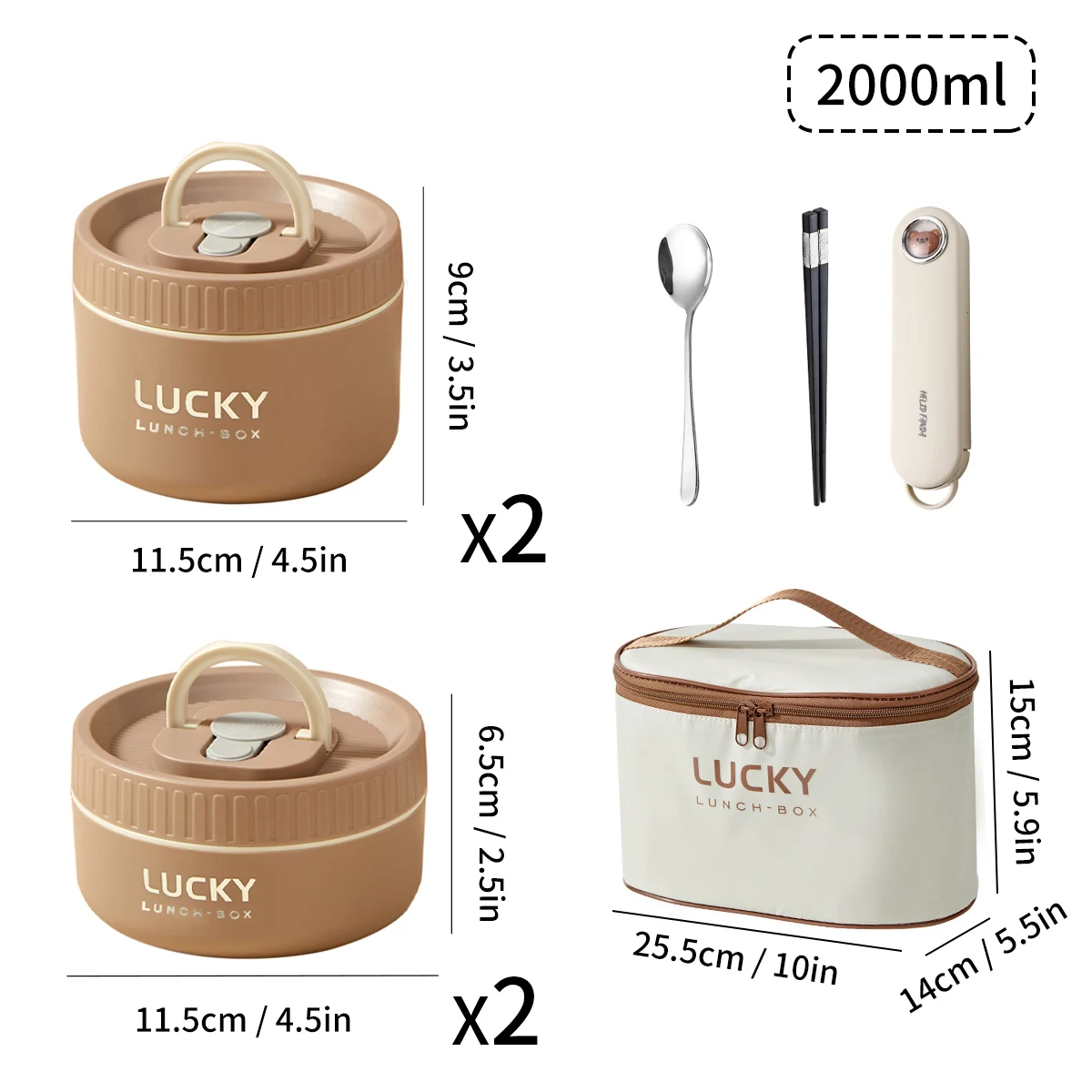 WORTHBUY Draagbare Geïsoleerde Lunchbox 304 Roestvrijstalen Bento Doos met Bestek & Thermische Zak Magnetron Lekvrije Voedselcontainer