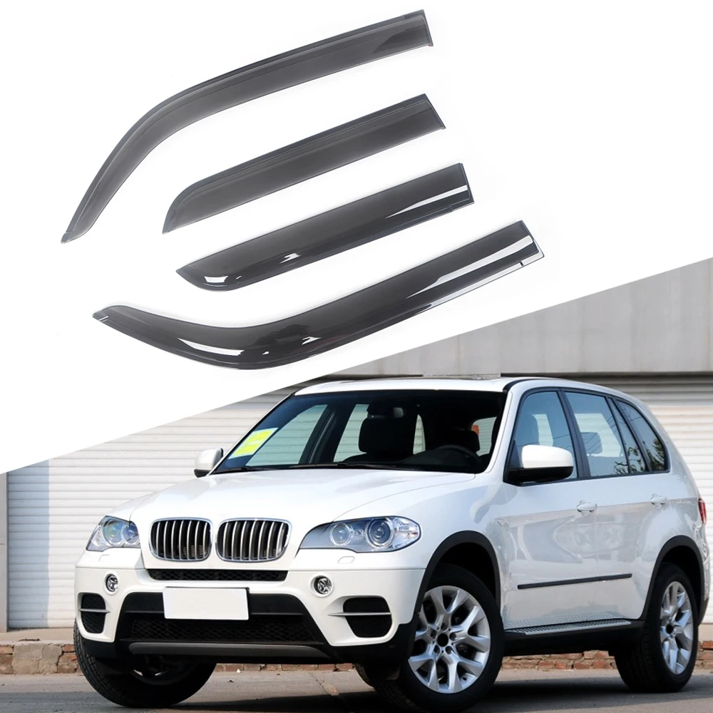 

For BMW X5 E70 2007-2013 Auto Side Window Wind Deflectors Visors Black Rain Guard Door Visor Vent Shades Dark Smoke Ventvisor