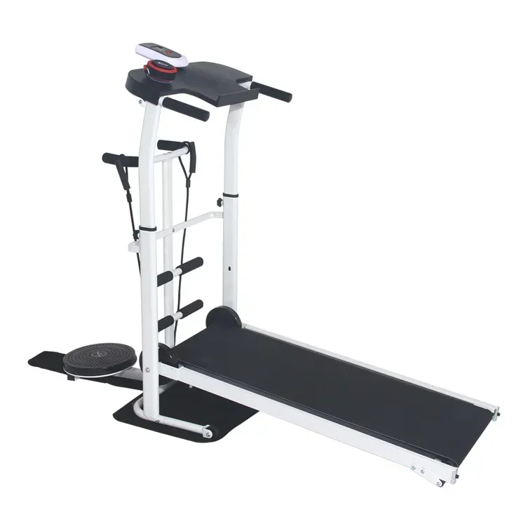with Non-slip Surface for Exercise Training, Fitness 5in1 Folding Manual Treadmill Home Use Walking Machine Rotating Board
