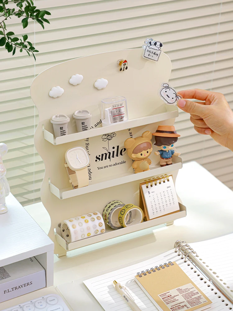 Imagem -05 - Multi-layer Rack de Armazenamento para Dormitory Desk Desktop Display Shelf Metal Action Figures Organizer Small Objects Storage Box