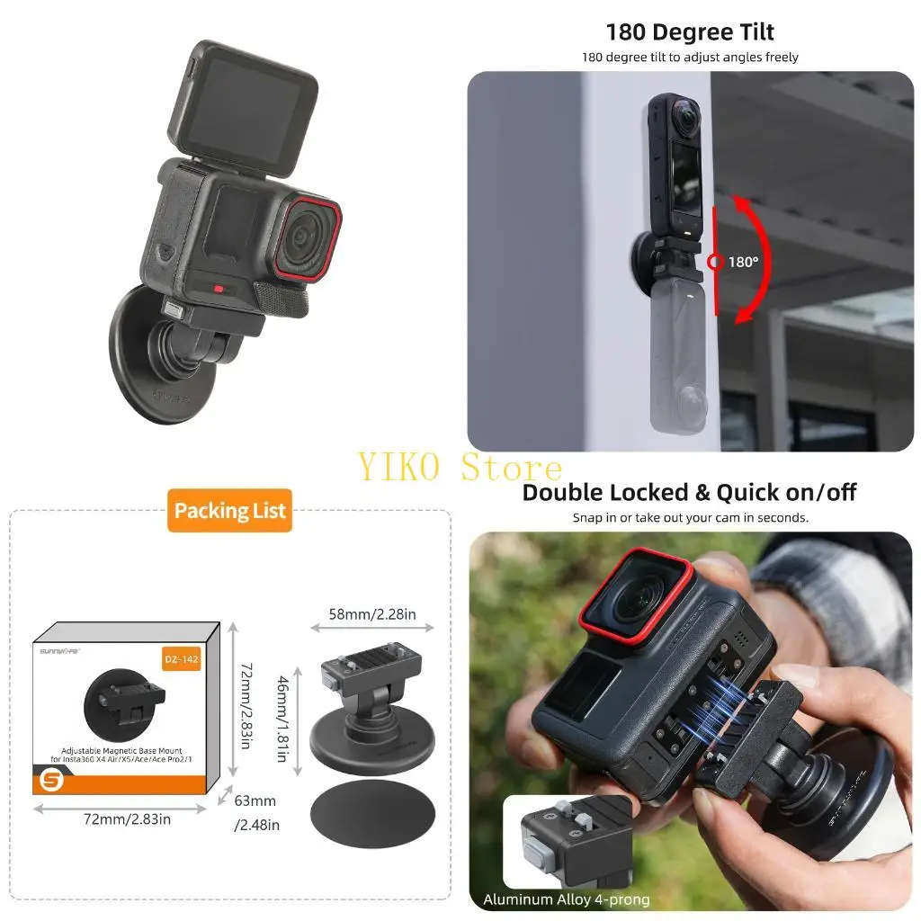 

K32C Strong Base Quick Detach Bracket For X4 Air Cameras 180Rotation