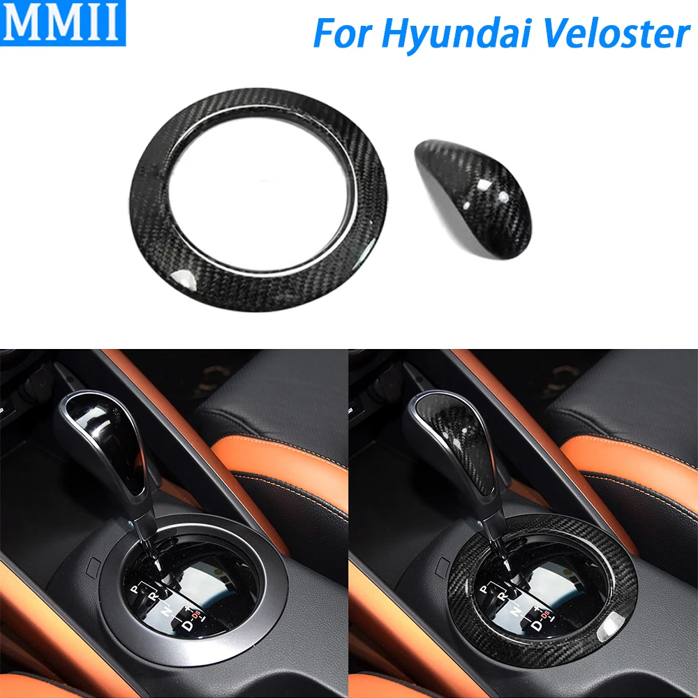 

For Hyundai Veloster 2011-2017 Real Carbon Fiber Gear Shift Konb Panel Cover Decorative Car Interior Modification Accessories