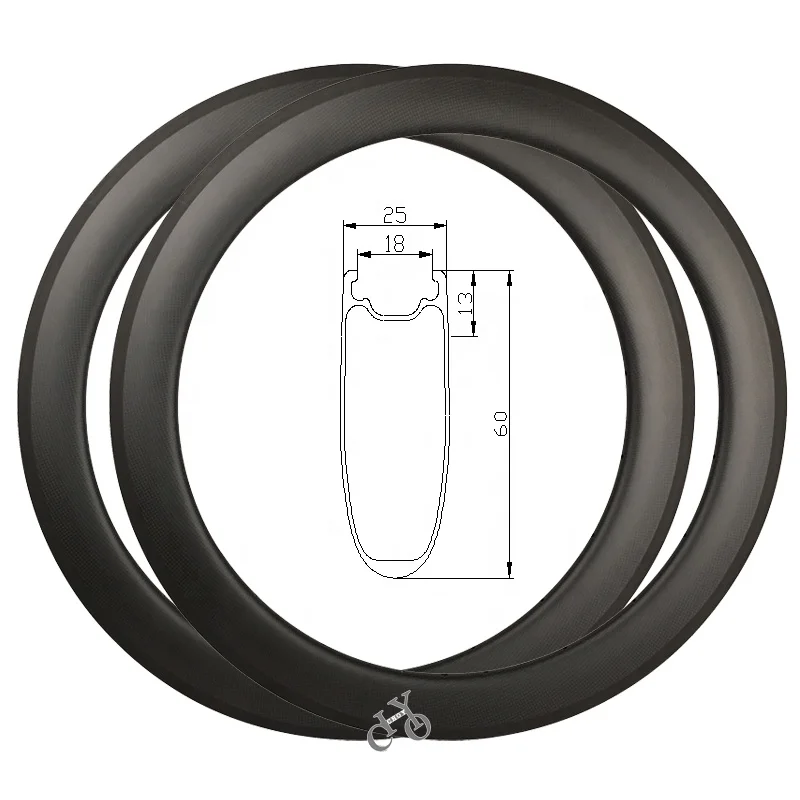 

STLFFactory Oem 700c Road Bicycle Rims 60mm Depth 25mm Width Rims 700c Carbon V Brake Tubeless 20/24 Holes Rims Carbon 700c