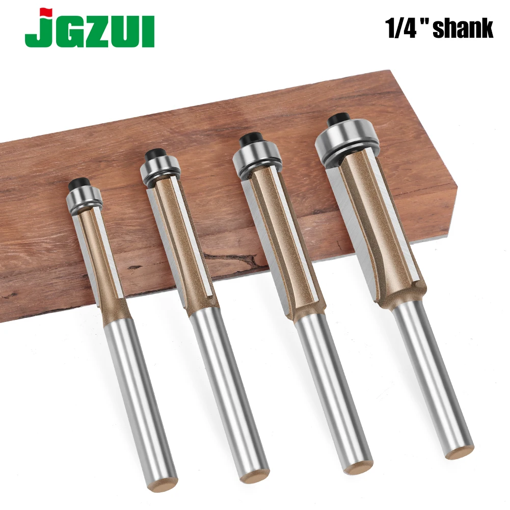 Shank Z3 Flush Guarnição Router Bit, 3 Flauta Padrão, Madeira Router Bit com Rolamento, Madeira Fresa, 6mm, 1 em, 4in